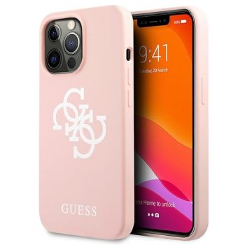   Guess GUHCP13XLS4GWPI iPhone 13 Pro Max 6,7" hard case Silicone 4G Logo tok, rózsaszín