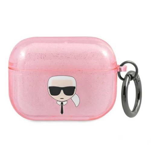 Karl Lagerfeld KLAPUKHGP AirPods Pro cover Glitter Karl's Head tok, rózsaszín