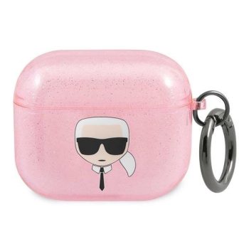   Karl Lagerfeld KLA3UKHGP AirPods 3 cover Glitter Karl's Head tok, rózsaszín