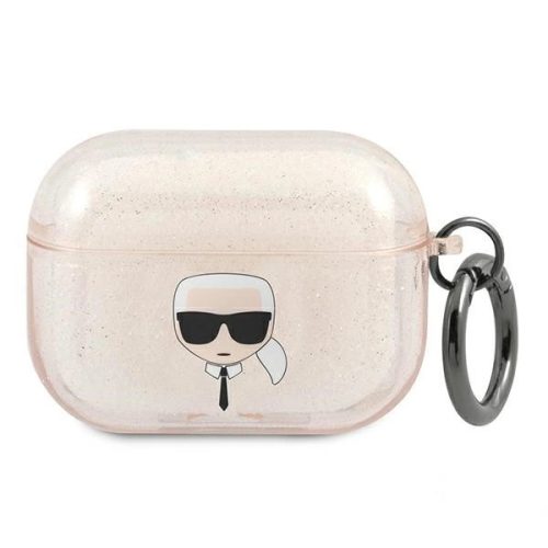 Karl Lagerfeld KLAPUKHGD AirPods Pro cover Glitter Karl's Head tok, arany