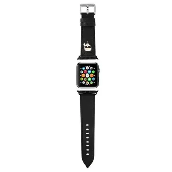   Karl Lagerfeld KLAWMOKHK Saffiano Karl Heads Apple Watch óraszíj 38/40/41mm, fekete