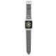 Karl Lagerfeld KLAWMOKHG Apple Watch óraszíj 38/40/ 41mm,  ezüst óraszíj Saffiano Karl Heads