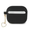 Guess GUA3LSCHSK AirPods 3 cover Silicone Charm Heart Collection tok, fekete