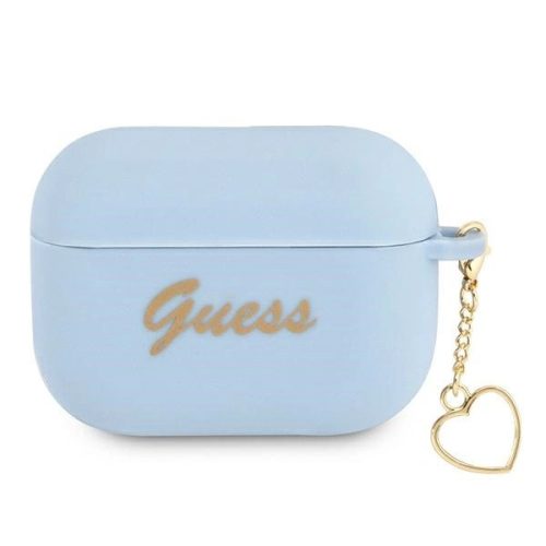 GUESS APPLE AirPods Pro GUAPLSCHSB (Silicone Charm Heart Collection) tok, kék