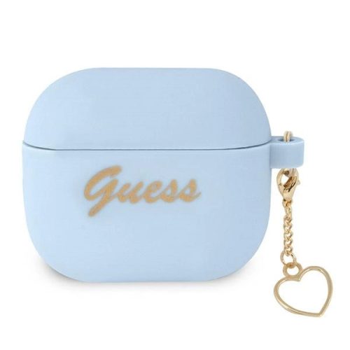 GUESS APPLE AirPods 3 GUA3LSCHSB (Silicone Charm Heart Collection) tok, kék