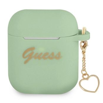   GUESS APPLE AirPods 1/2 GUA2LSCHSN (Silicone Charm Heart Collection) tok, zöld