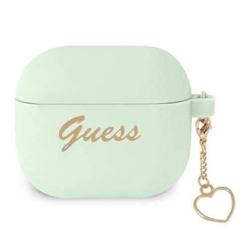 GUESS APPLE AirPods 3 GUA3LSCHSN (Silicone Charm Heart Collection) tok, zöld