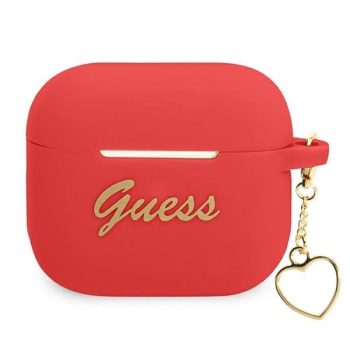   GUESS APPLE AirPods 3 GUA3LSCHSR (Silicone Charm Heart Collection) tok, piros