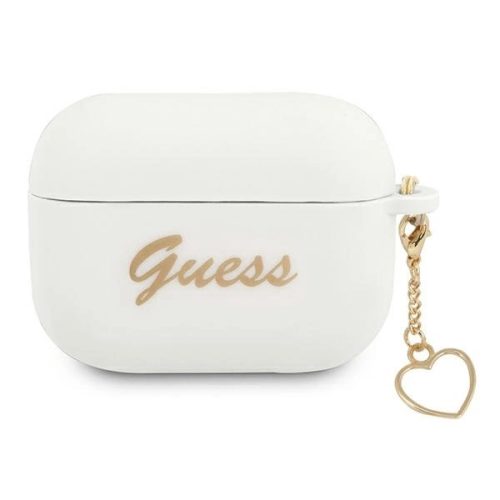 GUESS APPLE AirPods Pro GUAPLSCHSH (Silicone Charm Heart Collection) tok, fehér