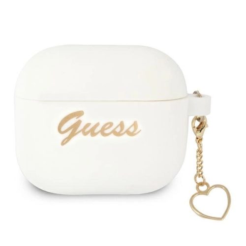 GUESS APPLE AirPods 3 GUA3LSCHSH (Silicone Charm Heart Collection) tok, fehér
