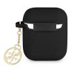 Guess GUA2LSC4EK AirPods 1/2 cover Silicone Charm 4G Collection tok, fekete