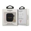 Guess GUA2LSC4EK AirPods 1/2 cover Silicone Charm 4G Collection tok, fekete