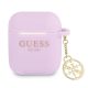 GUESS APPLE AirPods 1/2 GUA2LSC4EU (Silicone Charm 4G Collection) tok, lila