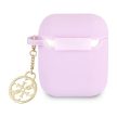GUESS APPLE AirPods 1/2 GUA2LSC4EU (Silicone Charm 4G Collection) tok, lila