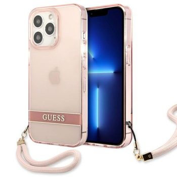   Guess GUHCP13LHTSGSP iPhone 13 Pro / 13 6,1" hardcase Translucent Stap tok, rózsaszín