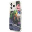 GUESS GUHCP13XLFLSB iPhone 13 PRO MAX (Glitter Flower / tok, kék) tok, színes