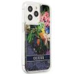 GUESS GUHCP13XLFLSB iPhone 13 PRO MAX (Glitter Flower / tok, kék) tok, színes