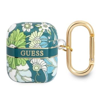   GUESS APPLE AirPods 1/2 GUA2HHFLN (Flower Strap Collection) tok, zöld