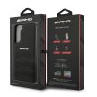 AMG AMHCS22MGSEBK Samsung Galaxy S22 Plus, hátlap, tok bőr dombornyomott vonalakkal, fekete
