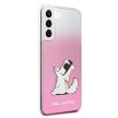 Karl Lagerfeld Choupette Eat Gradient Samsung Galaxy S22 Plus KLHCS22MCFNRCPI tok, rózsaszín