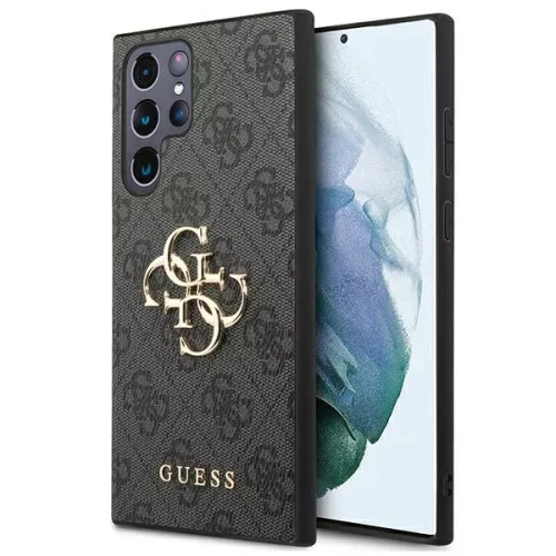 Guess GUHCS22L4GMGGR S908 Samsung Galaxy S22 Ultra hátlap, tok 4G Big Metal Logo, szürke