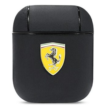   Ferrari FESA2LEBK AirPods 1/2 cover On Track Leather tok, fekete