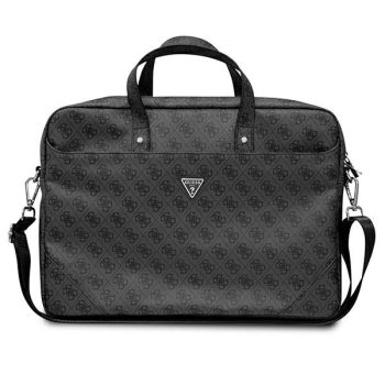 Guess Saffiano 4G Triangle Logo laptop táska, fekete