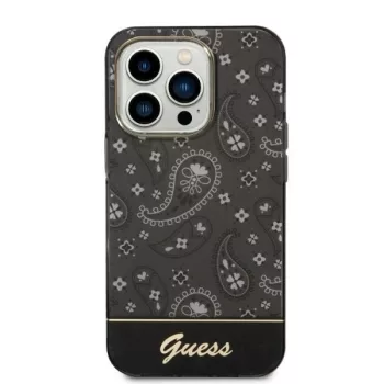   Guess GUHCP14LHGBNHK iPhone 14 Pro 6,1" Bandana Paisley tok, fekete