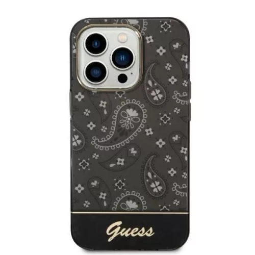 Guess GUHCP14XHGBNHK iPhone 14 Pro Max 6,7" Bandana Paisley tok, fekete