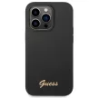Guess GUHCP14XSLSMK iPhone 14 Pro Max 6,7" Silicone Vintage Gold Logo tok, fekete