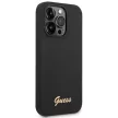 Guess GUHCP14XSLSMK iPhone 14 Pro Max 6,7" Silicone Vintage Gold Logo tok, fekete