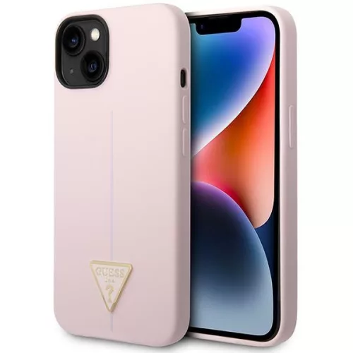 Guess GUHCP14SSLTGU iPhone 14 6.1" Silicone Triangle tok, lila