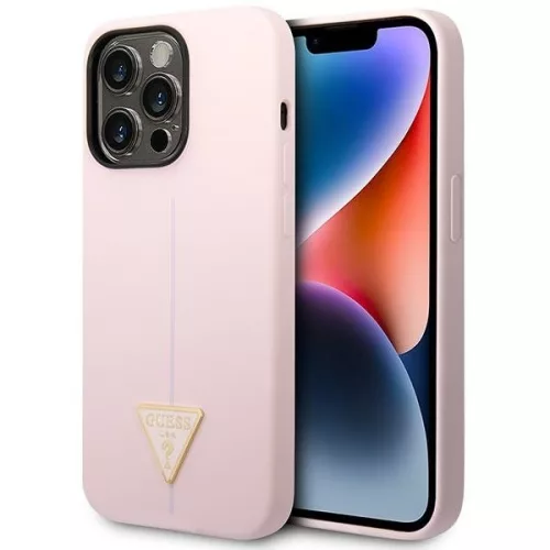 Guess GUHCP14LSLTGU iPhone 14 Pro 6,1" Silicone Triangle tok, lila
