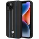 BMW BMHCP14S22RVSK iPhone 14 6.1" tok, fekete hardcase Leather Stamp tok, kék Lines