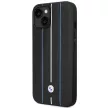 BMW BMHCP14S22RVSK iPhone 14 6.1" tok, fekete hardcase Leather Stamp tok, kék Lines