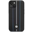 BMW BMHCP14S22RVSK iPhone 14 6.1" tok, fekete hardcase Leather Stamp tok, kék Lines