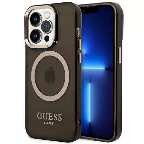 Guess GUHMP14LHTCMK iPhone 14 Pro 6.1" Outline Translucent MagSafe tok, arany