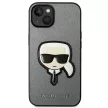 Karl Lagerfeld KLHCP14SSAPKHG iPhone 14/13 6,1" Saffiano Karl's Head Patch tok, ezüst