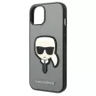 Karl Lagerfeld KLHCP14SSAPKHG iPhone 14/13 6,1" Saffiano Karl's Head Patch tok, ezüst