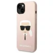 Karl Lagerfeld KLHMP14SSLKHLP iPhone 14 6,1" Silicone Karl's Head Magsafe light tok, rózsaszín