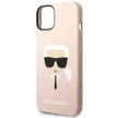 Karl Lagerfeld KLHMP14SSLKHLP iPhone 14 6,1" Silicone Karl's Head Magsafe light tok, rózsaszín
