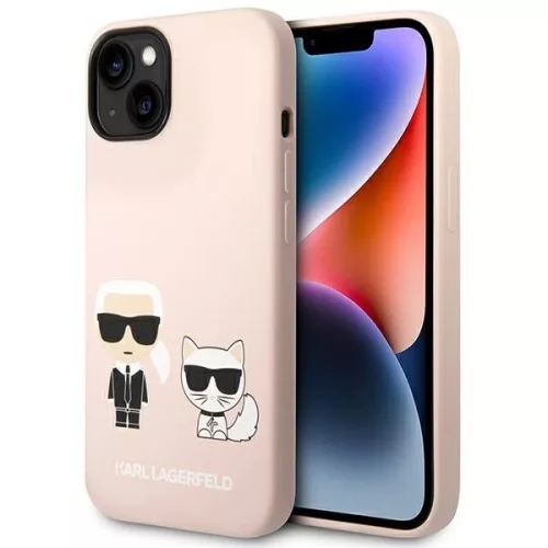Karl Lagerfeld KLHMP14SSSKCI iPhone 14 6,1" Silicone Karl & Choupette Magsafe light tok, rózsaszín