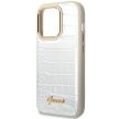 Guess GUHCP14LHGCRHS iPhone 14 Pro 6,1" Croco Collection tok, ezüst
