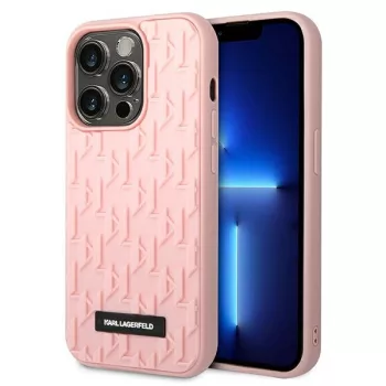   Karl Lagerfeld KLHCP14LRUPKLPP iPhone 14 Pro 6,1" 3D Monogram tok, rózsaszín
