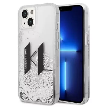   Karl Lagerfeld KLHCP14SLBKLCS iPhone 14 6,1" Liquid Glitter Big KL tok, ezüst
