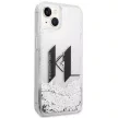 Karl Lagerfeld KLHCP14SLBKLCS iPhone 14 6,1" Liquid Glitter Big KL tok, ezüst