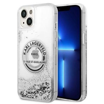   Karl Lagerfeld KLHCP14MLCRSGRS iPhone 14 Plus / 15 Plus 6,7" hardcase Liquid Glitter RSG tok, ezüst