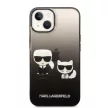 Karl Lagerfeld KLHCP14STGKCK iPhone 14 6,1" Gradient Ikonik Karl & Choupette tok, fekete
