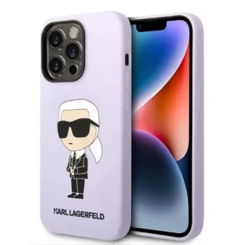   Karl Lagerfeld KLHCP14XSNIKBCU iPhone 14 Pro Max 6.7" Silicone Ikonik tok, lila