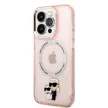 Karl Lagerfeld case iPhone 14 Pro Max 6,7" KLHMP14XHNKCIP Magsafe IML NFT Karl&Choupette tok, rózsaszín